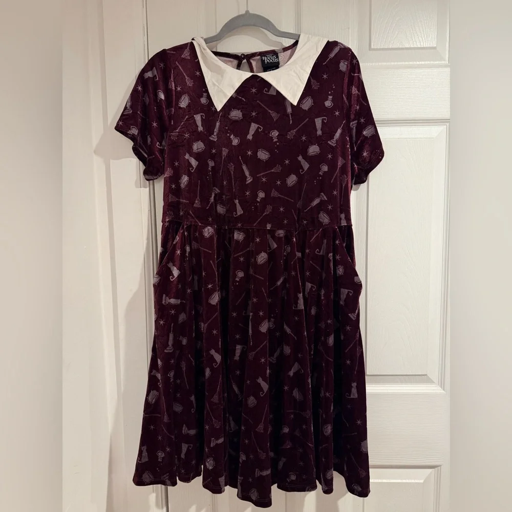 burgundy dress with white collar Retro Radiance V-Neck Corduroy Dress Dusty Rose / 1X